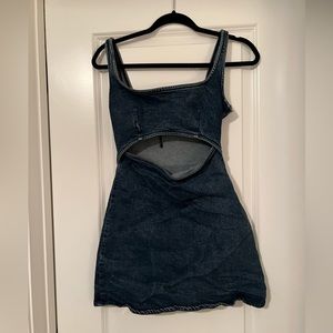 Zara Blue Denim Cut Out Mini Dress
